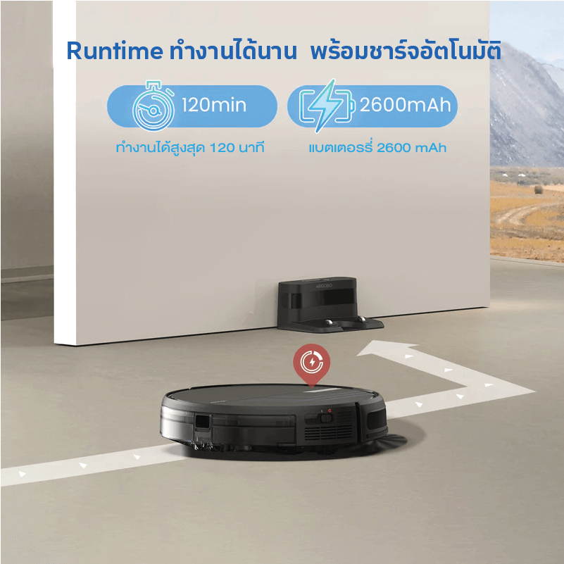 หุ่นยนต์ดูดฝุ่นถูพื้น AIRROBO P30 ดูดพร้อมถู ทำงานทั่วถึงด้วยระบบ GYRO กลับแท่นชาร์จอัตโนมัติ_8